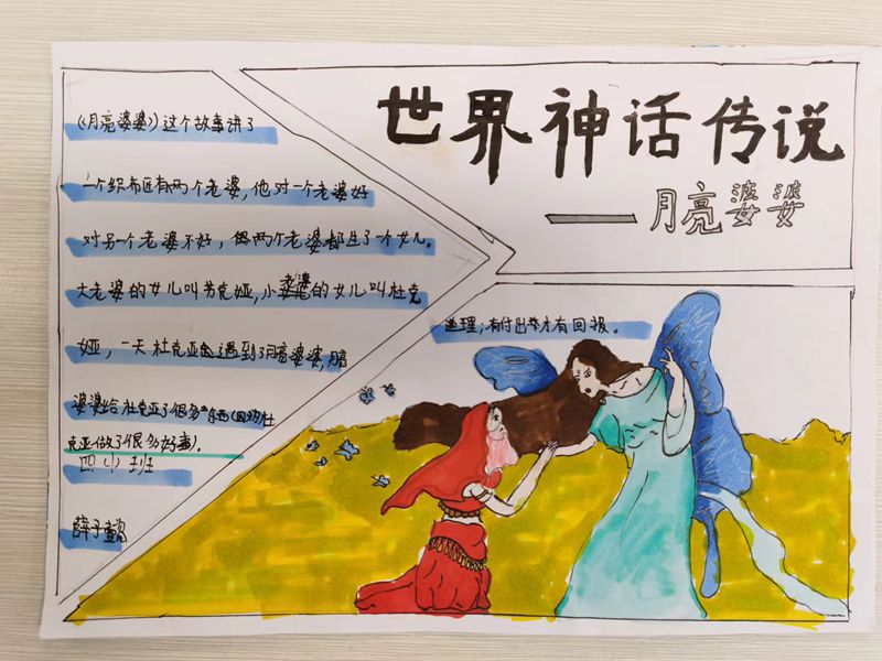 感受神话魅力——碧桂花城学校四年级开展神话故事手抄报比赛活动